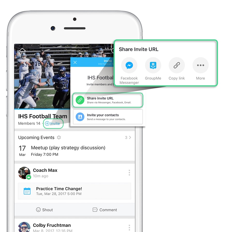 Invite Your Group Members To Your Band Notice Band