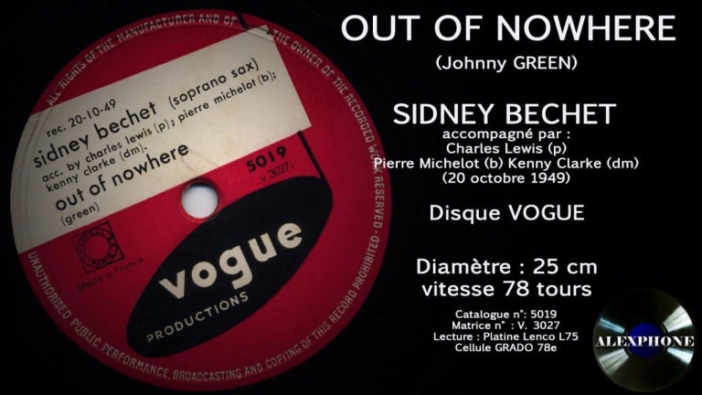 Sydney BECHET : OUT OF NOWHERE