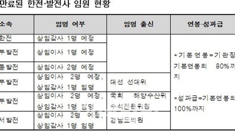 억대 연봉 한전 자회사 임원에 정치권 무더기 '낙하산'