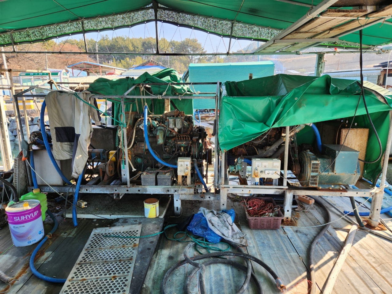 작업대(뗏목) 크레인 판매합니다.
