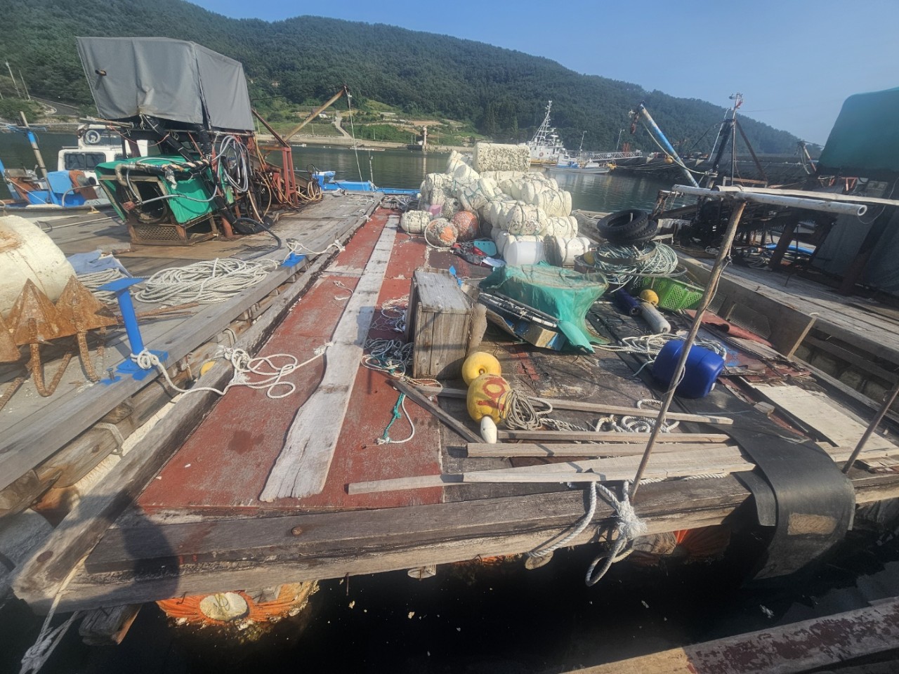 굴채취기.작업장.뗏목 3개 일괄 판매합니다.