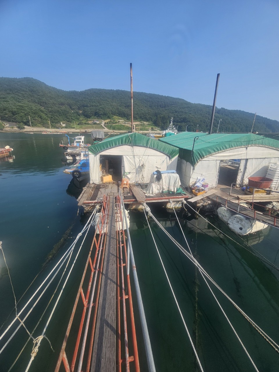 굴채취기.작업장.뗏목 3개 일괄 판매합니다.