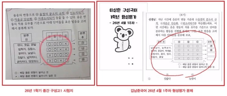 구성고1 26년 1학기 중간고사 국어 분석