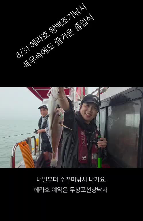 8월 31일 선상낚시 조황 현장 사진 1