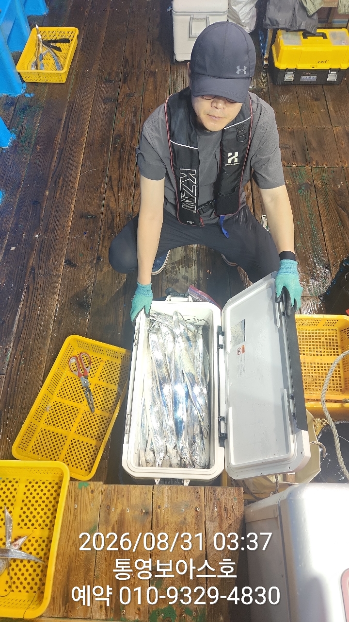 8월 31일 통영 갈치 선상낚시 조황 현장 사진 1