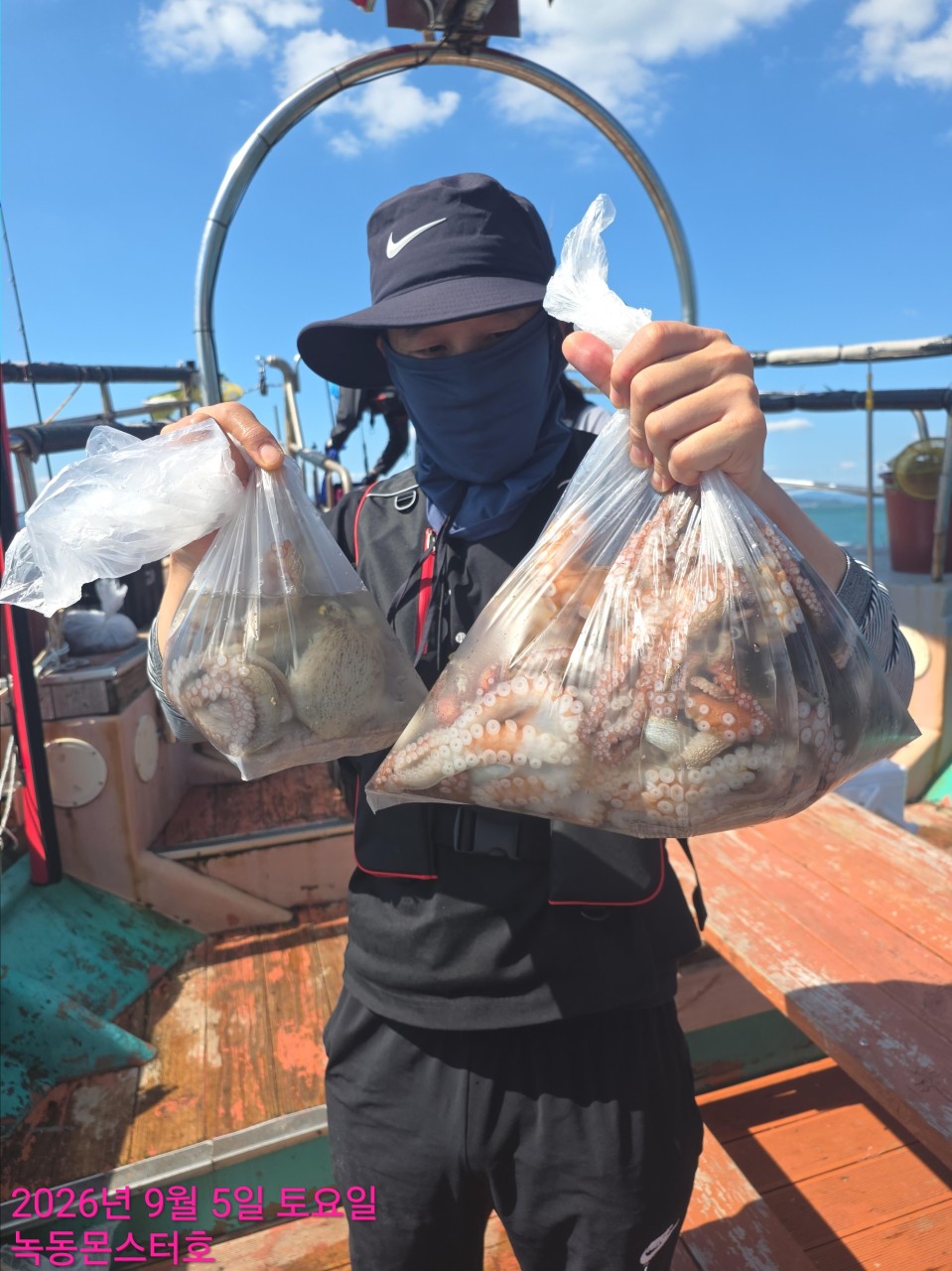 9월 5일 통영 문어 선상낚시 조황 현장 사진 3