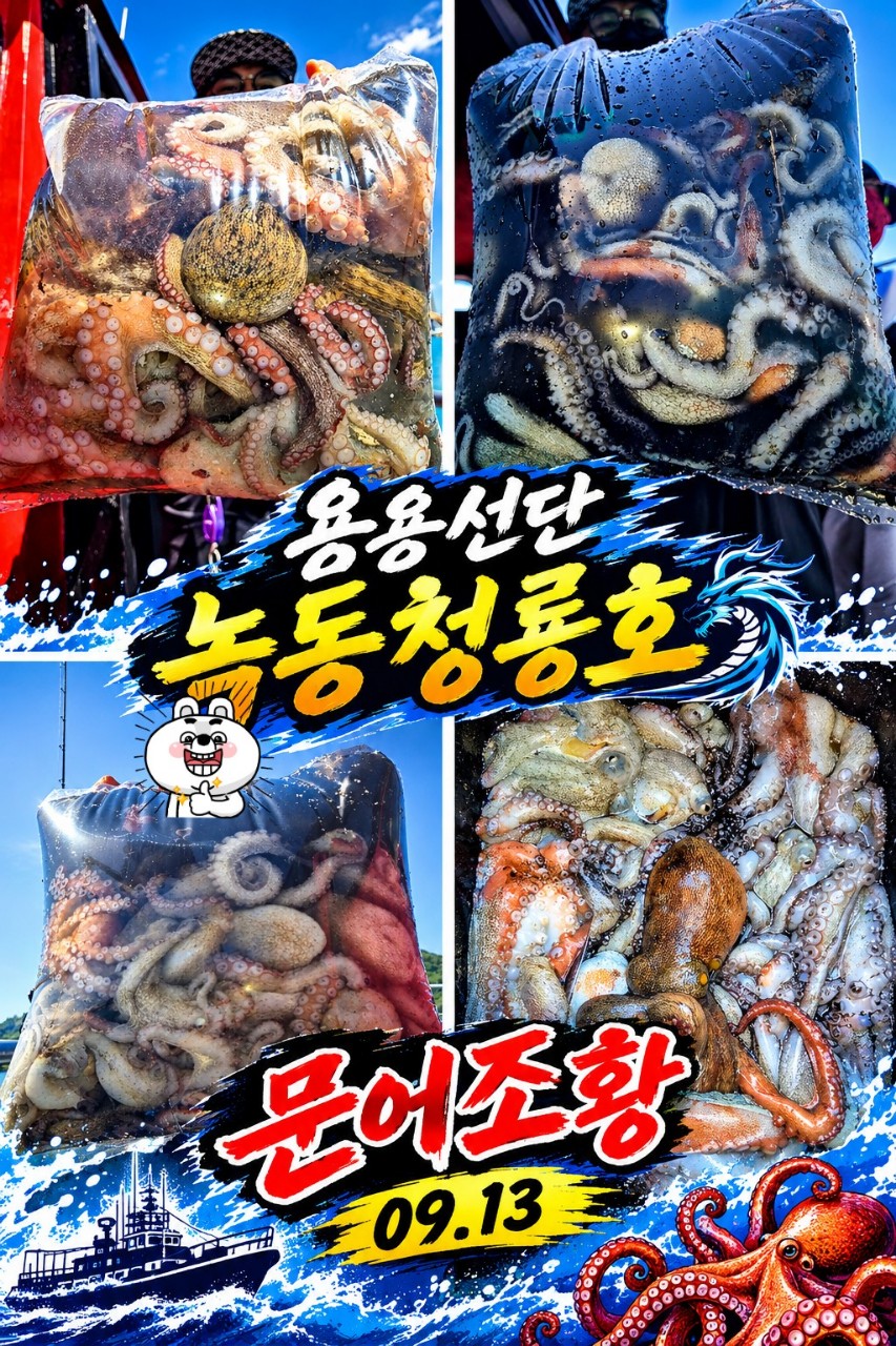 9월 13일 문어 선상낚시 조황 현장 사진 1