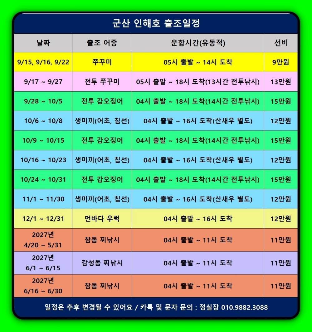 9월 13일 군산 갑오징어 선상낚시 조황 현장 사진 27