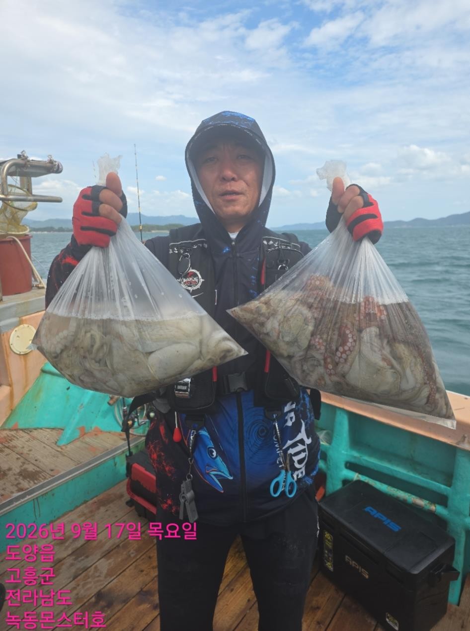 9월 17일 통영 문어 선상낚시 조황 현장 사진 2
