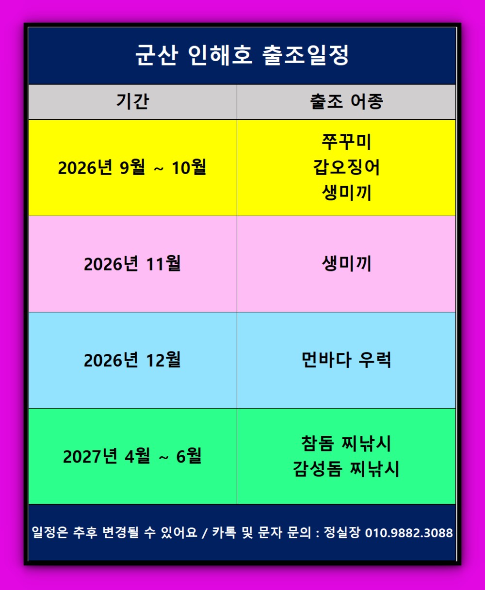 9월 18일 군산 갑오징어 선상낚시 조황 현장 사진 23