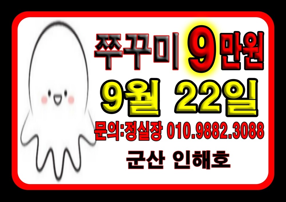 9월 19일 군산 갑오징어 선상낚시 조황 현장 사진 18