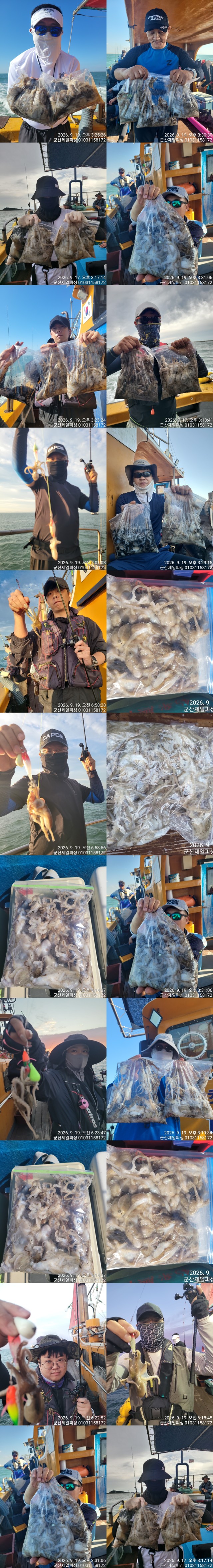 9월 20일 군산 주꾸미 선상낚시 조황 현장 사진 1