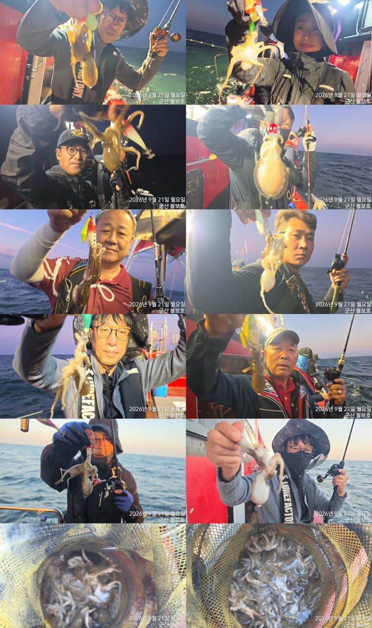 9월 21일 군산 주꾸미 선상낚시 조황 현장 사진 1