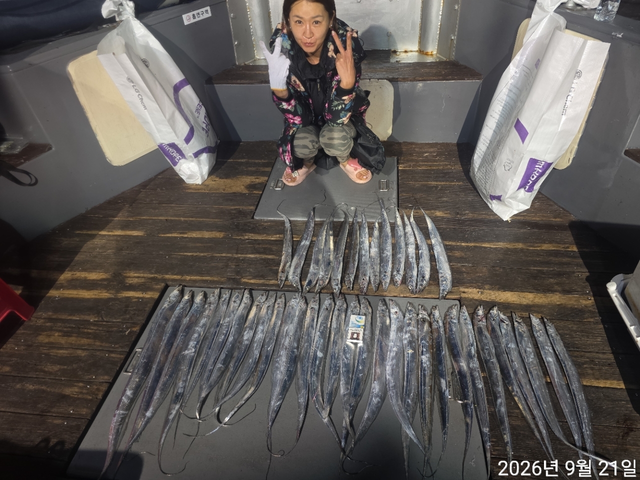 9월 20일 남해 무늬오징어 선상낚시 조황 현장 사진 3