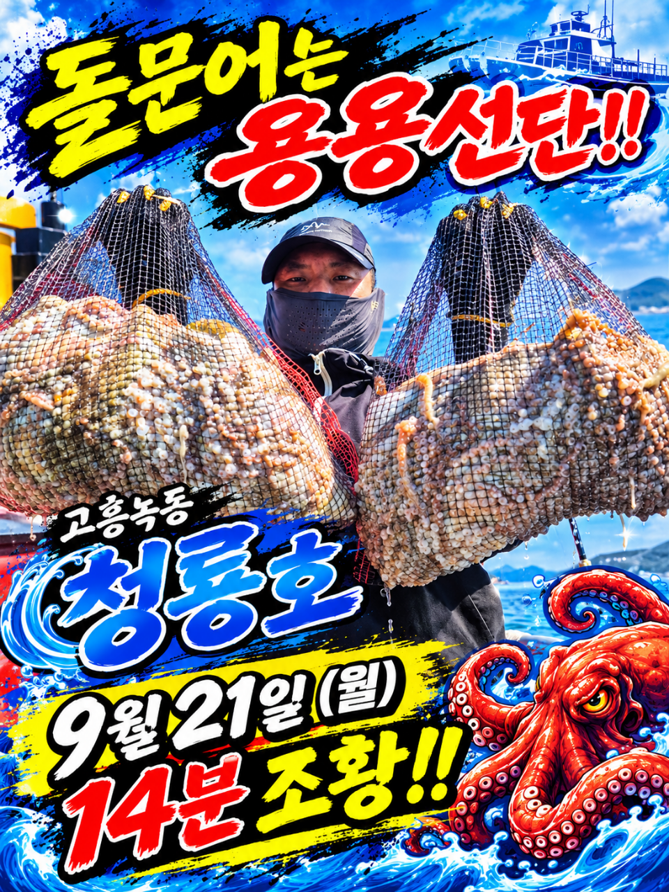 9월 21일 문어 선상낚시 조황 현장 사진 1