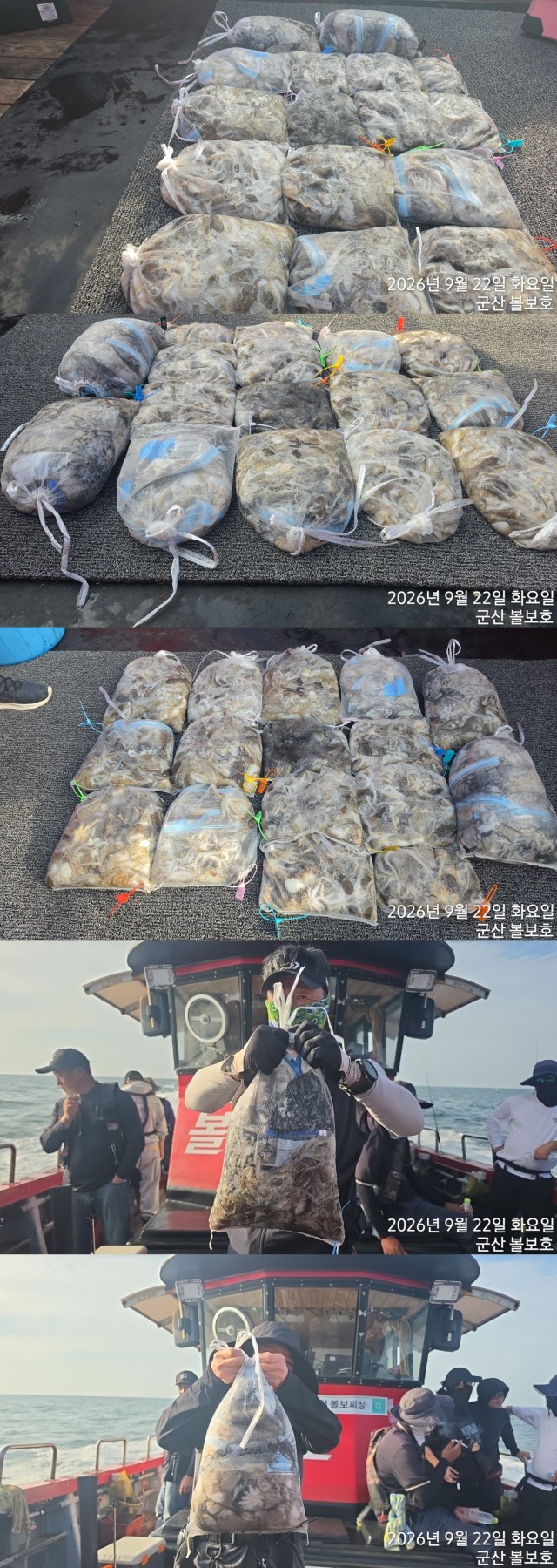 9월 22일 군산 주꾸미 선상낚시 조황 현장 사진 1